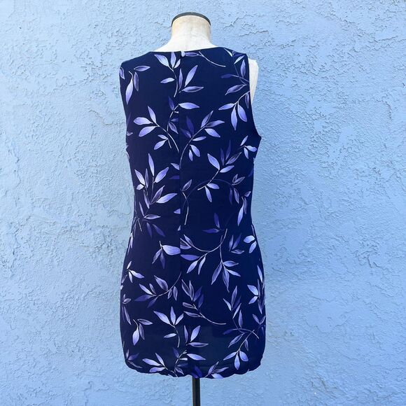 90s Floral Purple Dress Size Medium Shift Festival Grunge - Picture 3 of 10